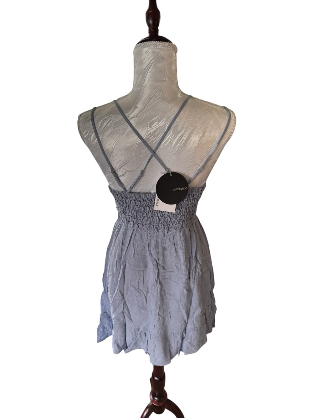 mittoshop Gray Lace-Trim Midi Dress NWT - Picture 7 of 10